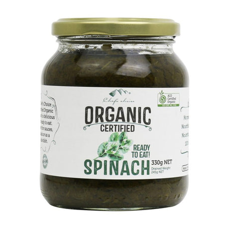 Chef’s Choice Certified Organic Spinach 330g 330g front