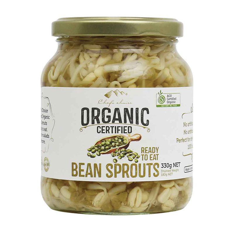 Chef’s Choice Certified Organic Bean Sprouts 330g front