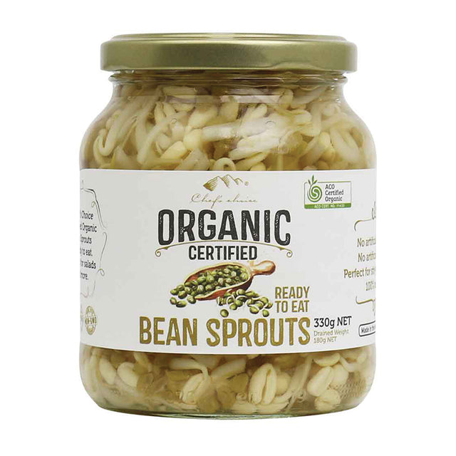 Chef’s Choice Certified Organic Bean Sprouts 330g front