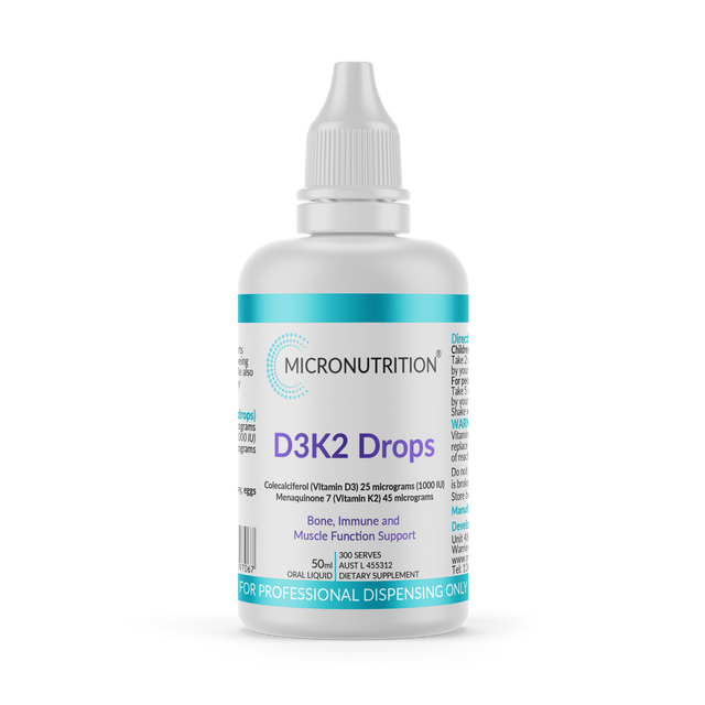 Micronutrition Vitamin D3 and K2 drops 50ml Front