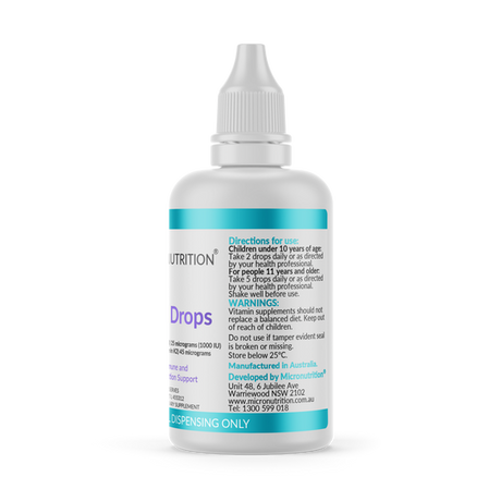 Micronutrition Vitamin D3 and K2 drops 50ml Back