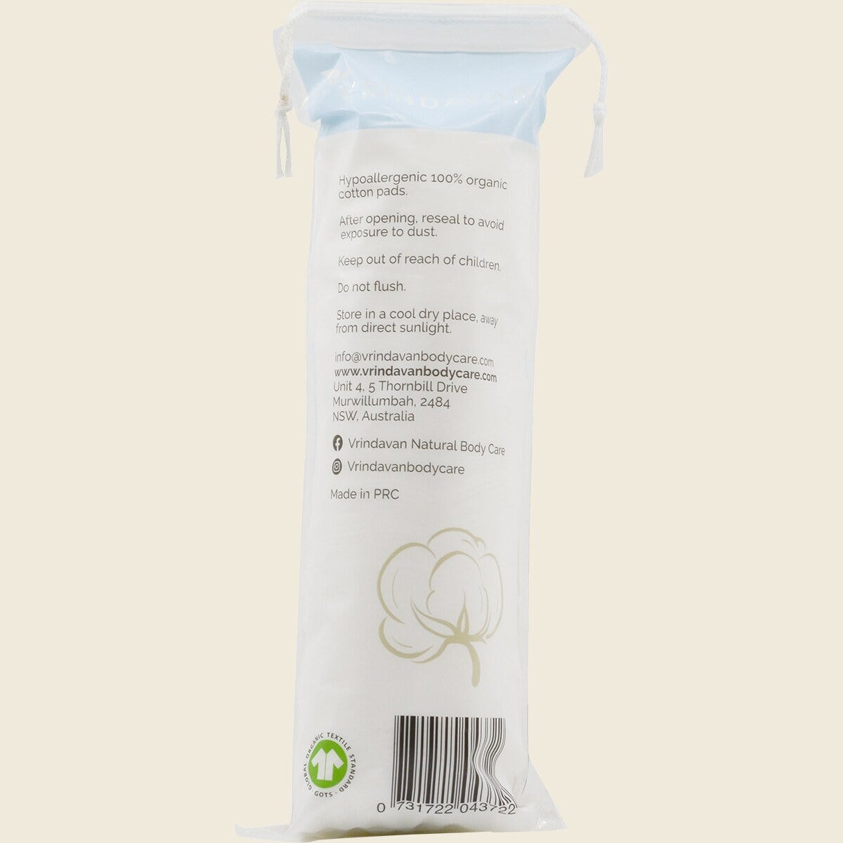 Vrindavan Organic Cotton Pads 100pcs