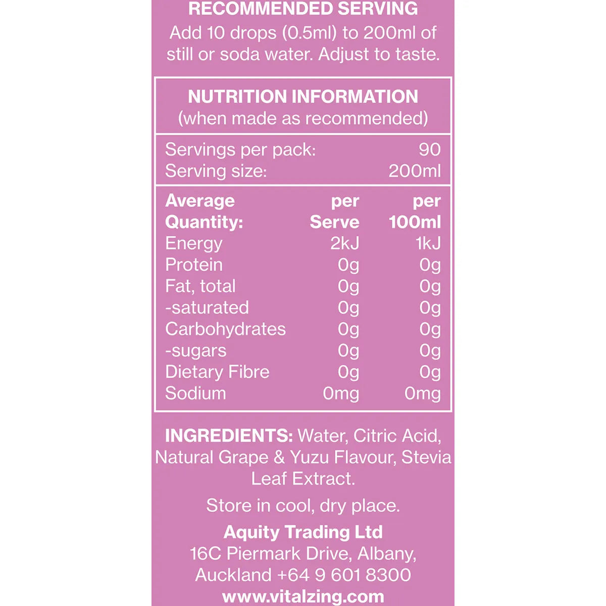 Vital Zing Water Drops Grape & Yuzu 45ml
