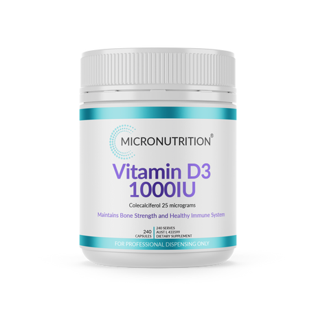 Micronutrition Vitamin D3 1000IU 240 Vege Caps Front