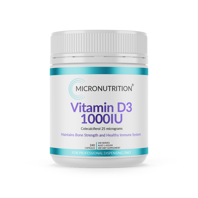 Micronutrition Vitamin D3 1000IU 240 Vege Caps Front