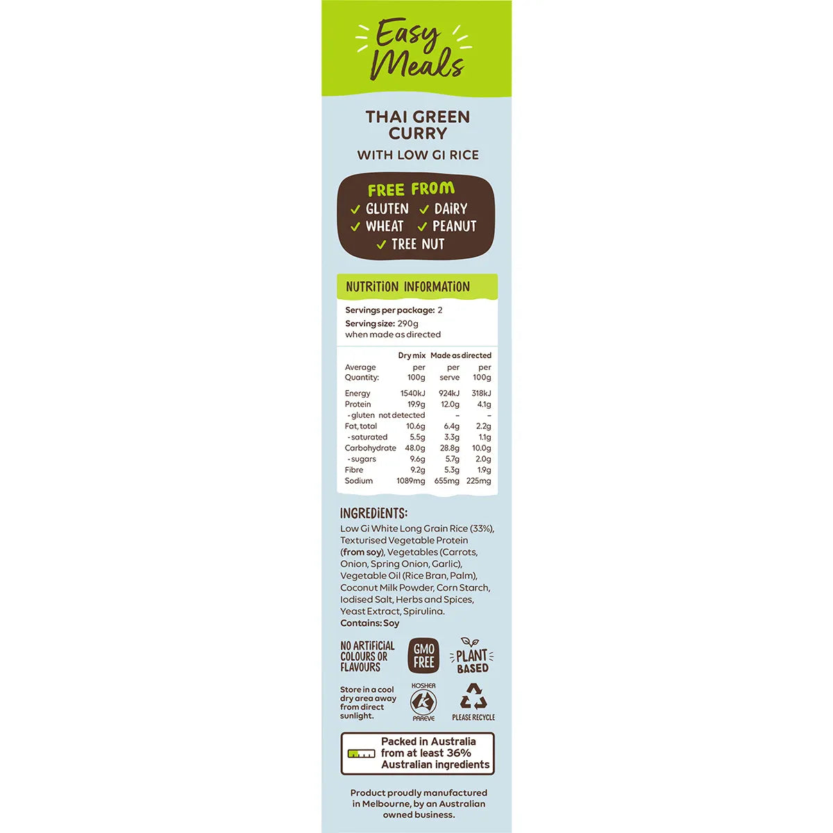Well & Good Thai Green Curry with Low GI Rice 120g