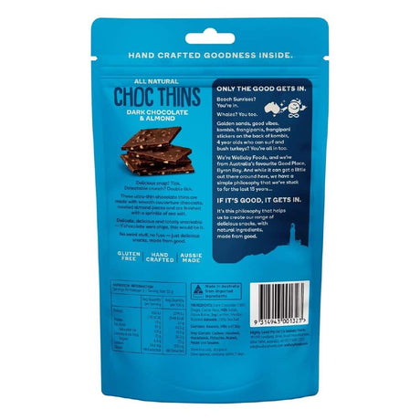 Wallaby Chocolate Thins Almond Sea Salt 80g Back