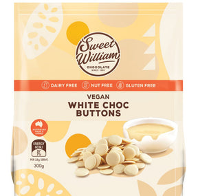 Sweet William White Chocolate Baking Buttons Gluten Free 300g Front