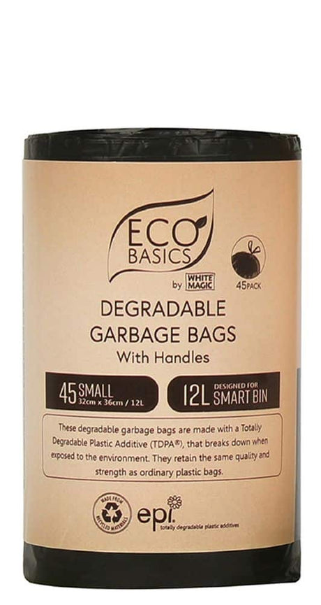 Eco Basics Recycled Garbage Bin Bags 12L – Small 45 Bags/Roll Front