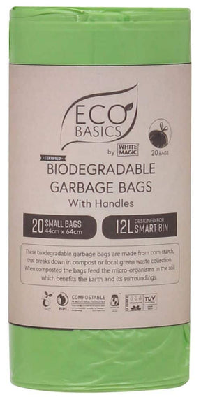 Eco Basics Biodegradable Garbage Bin Bags 12L – 20 Bags/Roll Front