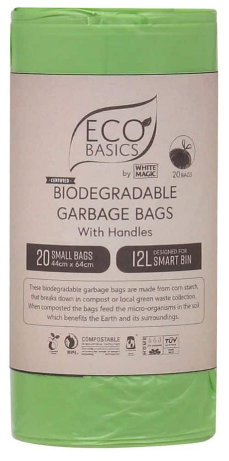 Eco Basics Biodegradable Garbage Bin Bags 12L – 20 Bags/Roll Front