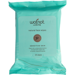 Wotnot Natural Face Wipes For Sensitive Skin x 25 front view