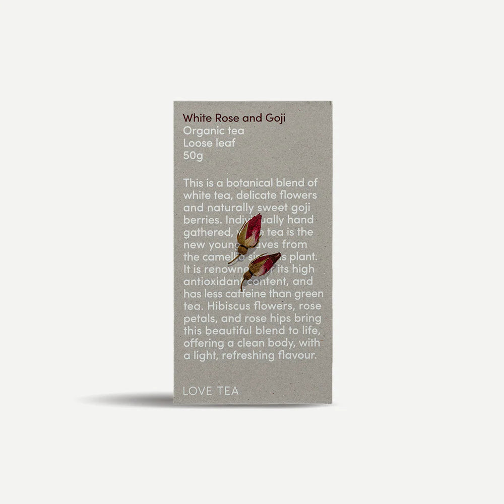 Love Tea Organic White Rose and Goji Tea Loose Leaf 50g