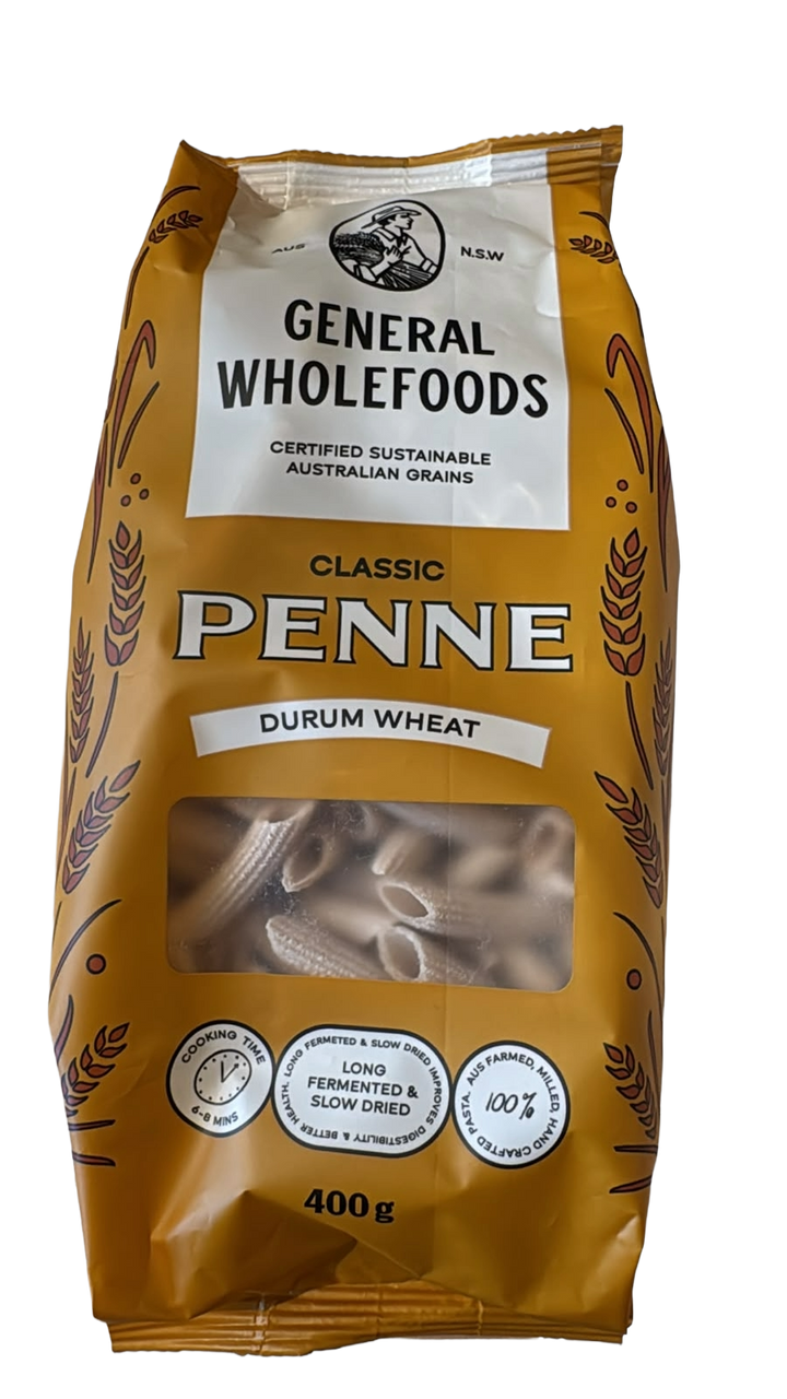 General Wholefoods Durum Wheat Pasta Penne 400g front