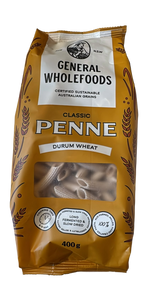General Wholefoods Durum Wheat Pasta Penne 400g front