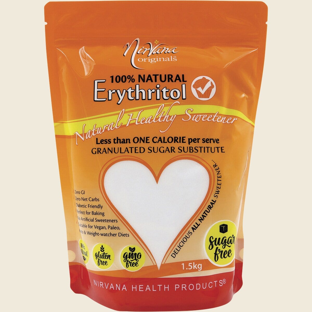 Nirvana Originals Erythritol 100% Natural 1.5kg Front