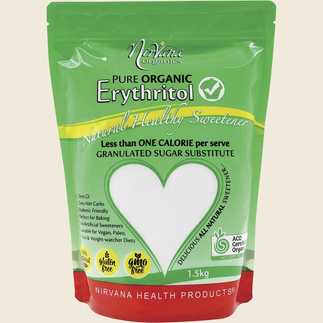 Nirvana Organics Erythritol Pure Organic 1.5kg Front