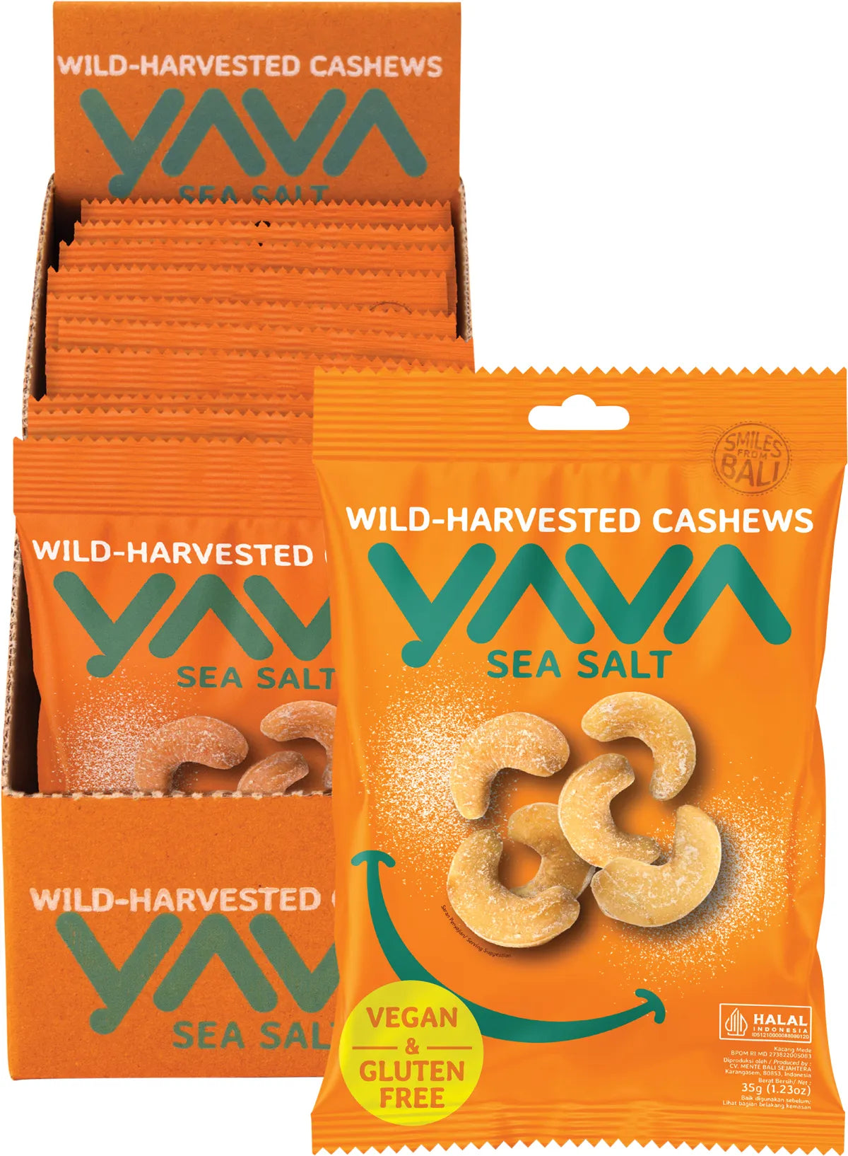 Yava Wild-Harvested Cashews Sea Salt 35g x 10