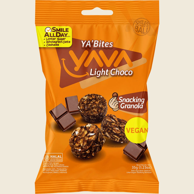 Yava YA'Bites Granola Snack Light Choco 35g 8-pack front