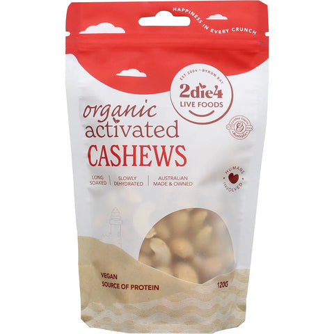 2die4 Live Foods Activated Organic Cashews 120g