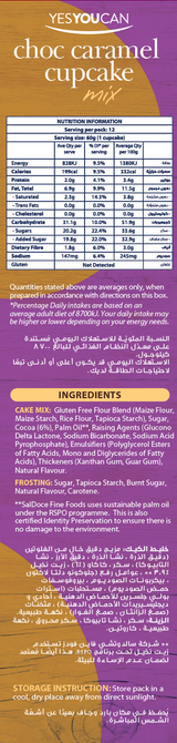 YesYouCan Choc Caramel Cupcake Mix Gluten Free 450g