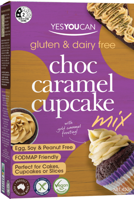YesYouCan Choc Caramel Cupcake Mix Gluten Free 450g