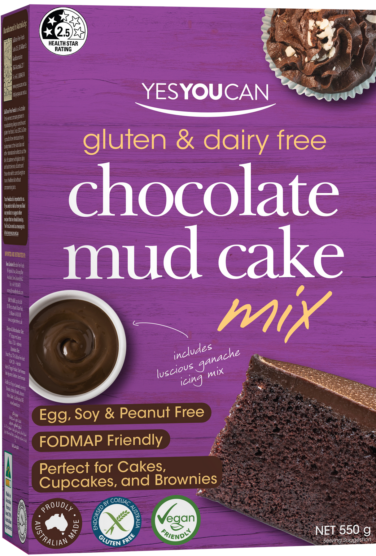 YesYouCan Choc Mud Cake Gluten Free 550g