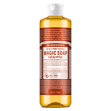 Dr. Bronner's Pure-Castile Magic Soap Liquid (18-In-1) Eucalyptus 473mL Front
