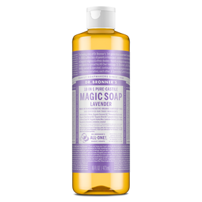 Dr. Bronner's Pure-Castile Magic Soap Liquid (18-In-1) Lavender 473mL Front