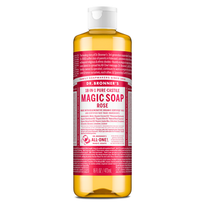 Dr. Bronner's Pure-Castile Magic Soap Liquid (18-In-1) Rose 473mL Front
