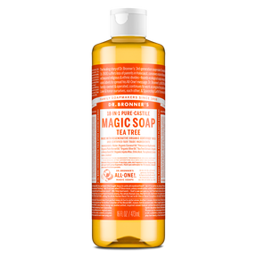 Dr. Bronner's Pure-Castile Magic Soap Liquid (18-In-1) Tea Tree 473mL Front