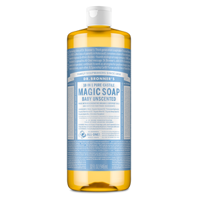 Dr. Bronner's Pure-Castile Magic Soap Liquid (18-In-1) Baby Unscented 946mL Front