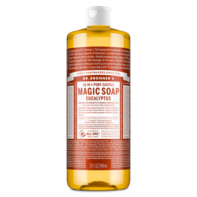 Dr. Bronner's Pure-Castile Magic Soap Liquid (18-In-1) Eucalyptus 946mL Front