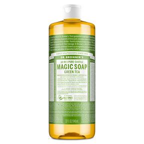 Dr. Bronner's Pure-Castile Magic Soap Liquid (18-In-1) Green Tea 946mL Front