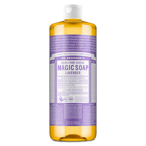 Dr. Bronner's Pure-Castile Magic Soap Liquid (18-In-1) Lavender 946mL Front