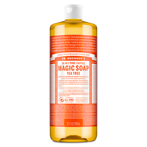 Dr. Bronner's Pure-Castile Magic Soap Liquid (18-In-1) Tea Tree 946mL Front