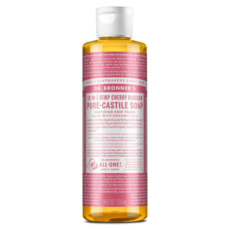 Dr. Bronner's Pure-Castile Magic Soap Liquid (18-In-1) Cherry Blossom 237mL Front