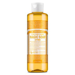 Dr. Bronner's Pure-Castile Magic Soap Liquid (18-In-1) Citrus 237mL Front