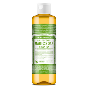 Dr. Bronner's Pure-Castile Magic Soap Liquid (18-In-1) Green Tea 237mL Front