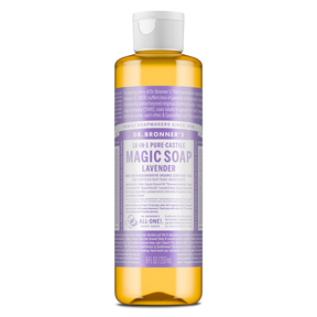 Dr. Bronner's Pure-Castile Magic Soap Liquid (18-In-1) Lavender 237mL Front