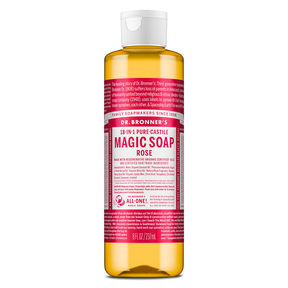 Dr. Bronner's Pure-Castile Magic Soap Liquid (18-In-1) Rose 237mL Front