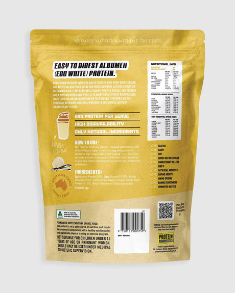 Protein Supplies Australia PaleoPro Egg White Protein Vanilla Bean 400g