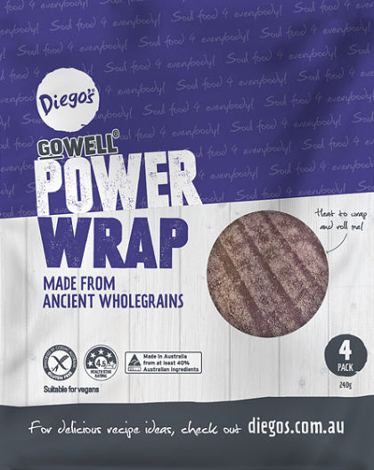 Diego’s GoWell Power Wrap 240g x 4-pack Front