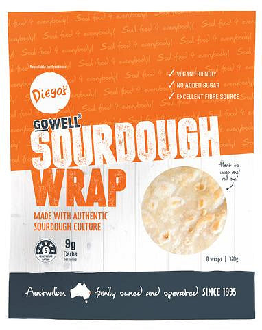 Diego’s GoWell Sourdough Wrap 320g x 8-pack Front