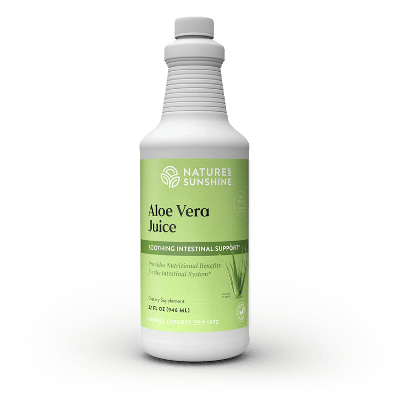 Natures Sunshine Organic Aloe Vera Juice 946ml Front