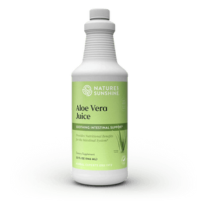 Natures Sunshine Organic Aloe Vera Juice 946ml Front