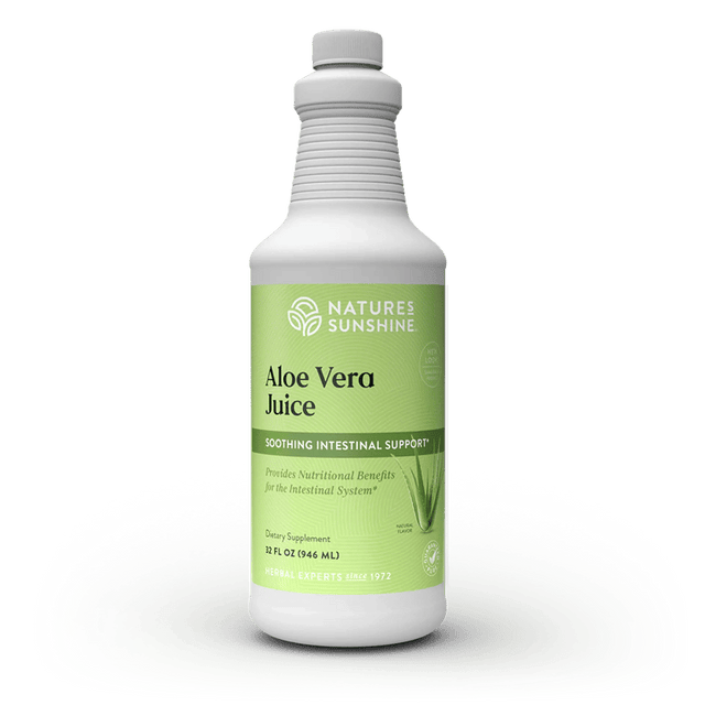 Natures Sunshine Organic Aloe Vera Juice 946ml Front