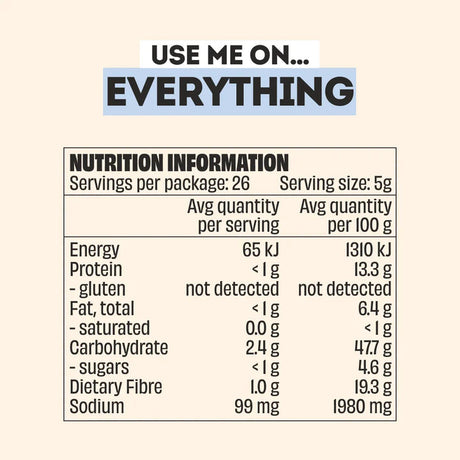 Mingle Use Me On Everything All Natural Seasoning 130g Nutritional Information