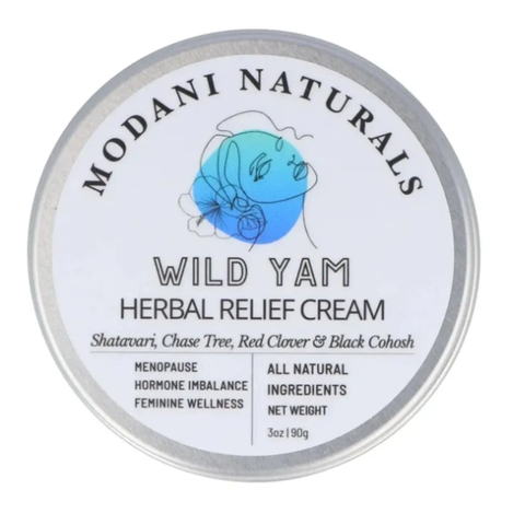 Modani Naturals Wild Yam Herbal Relief Cream with Shatavari, Chaste Tree, Red Clover and Black Cohosh