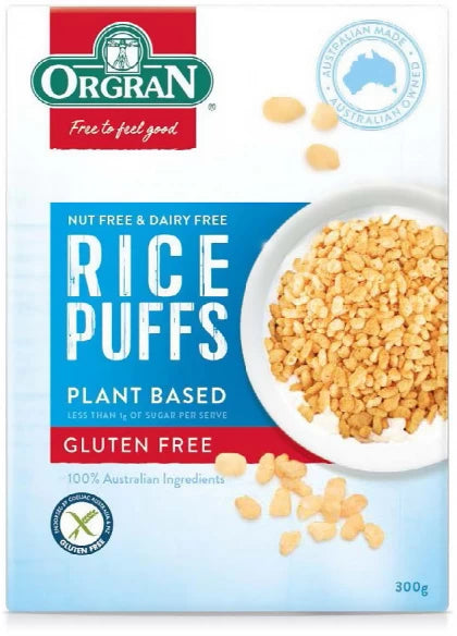 Orgran Gluten Free Cereal Rice Puffs 300g X 6 Packs